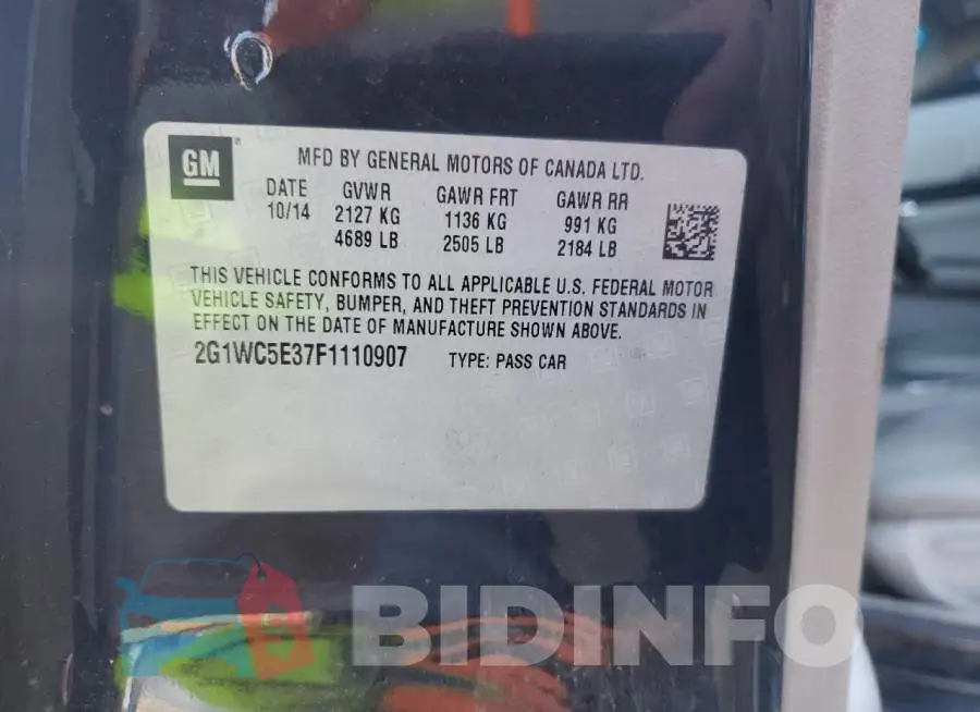 2G1WC5E37F1110907 Photo# 12
