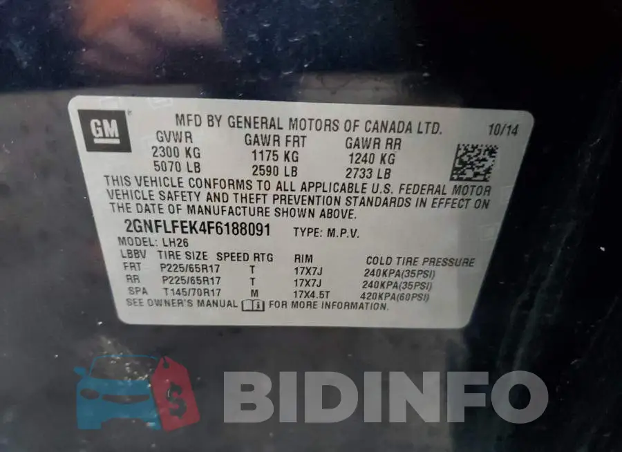 2GNFLFEK4F6188091 Photo# 13