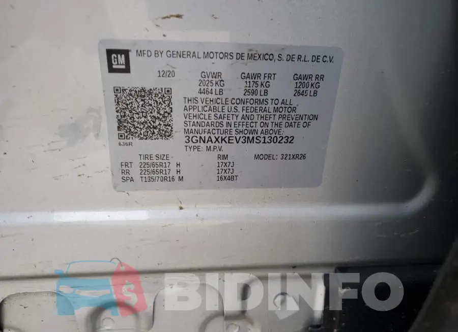 3GNAXKEV3MS130232 Photo# 12