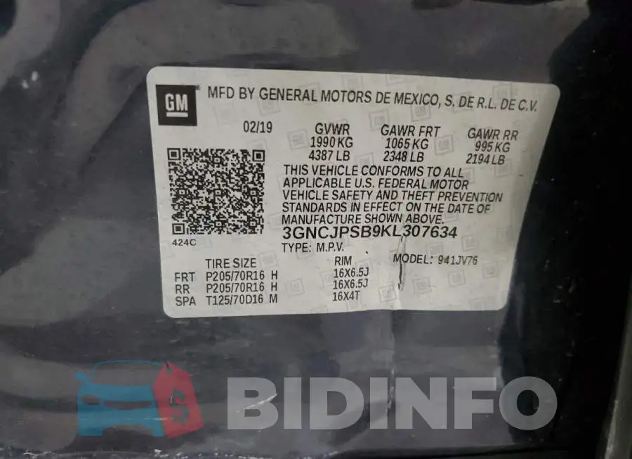 3GNCJPSB9KL307634 Photo# 14