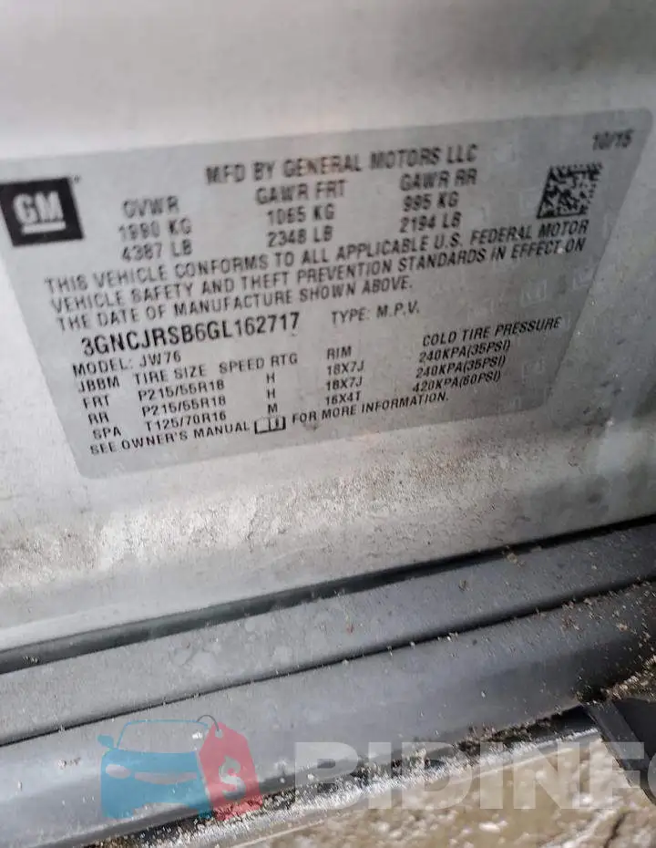 3GNCJRSB6GL162717 Photo# 13