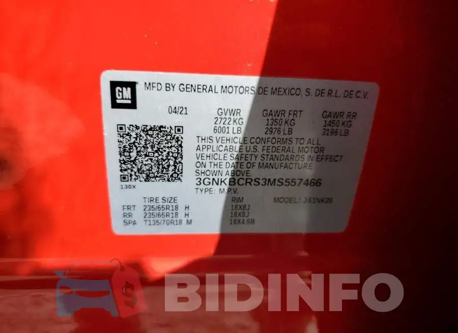 3GNKBCRS3MS557466 Photo# 12