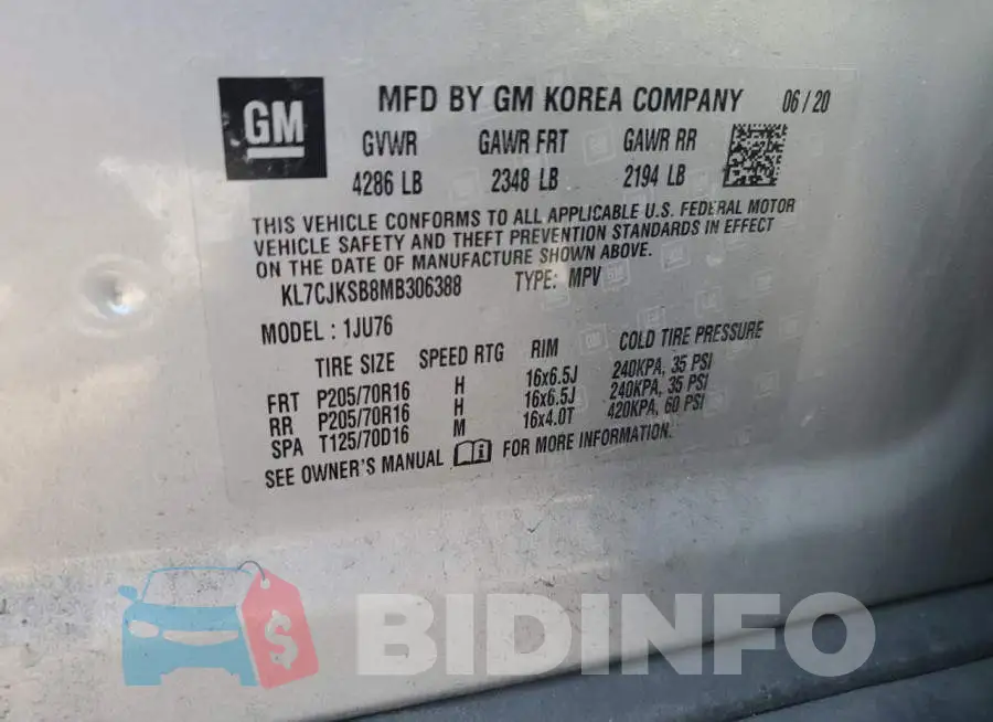 KL7CJKSB8MB306388 Photo# 13