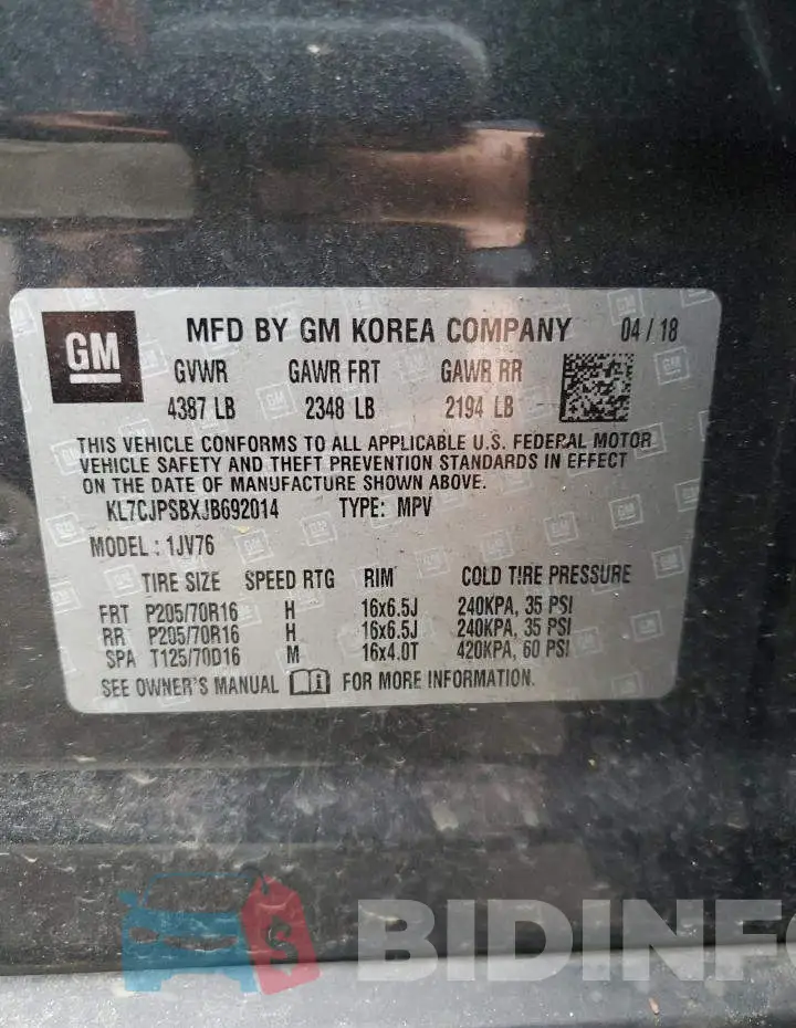 KL7CJPSBXJB692014 Photo# 12