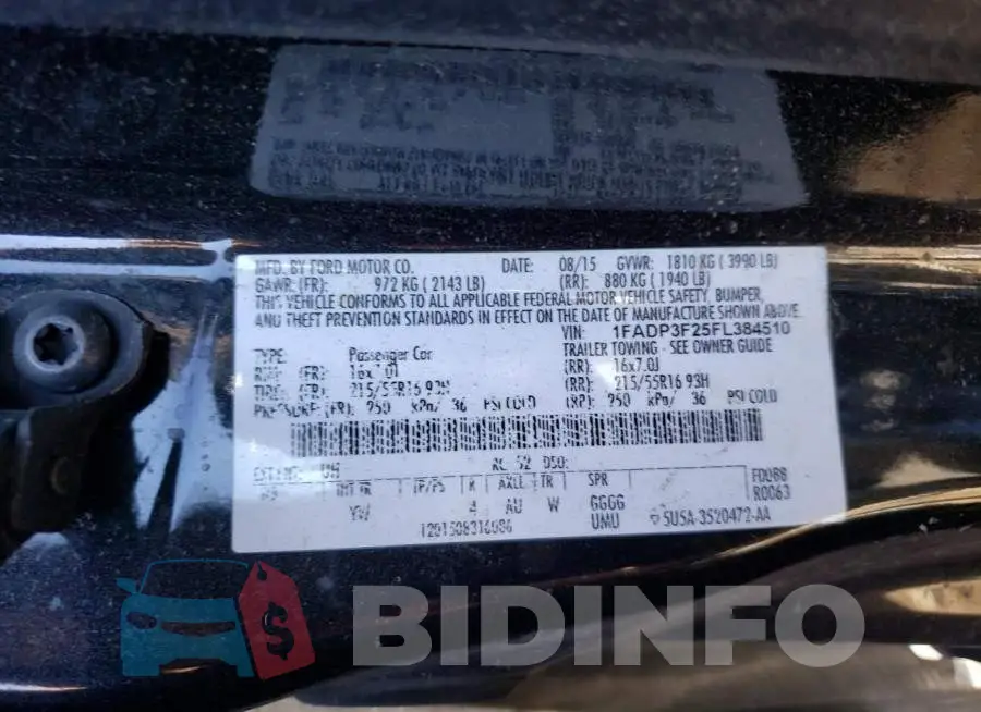 1FADP3F25FL384510 Photo# 12