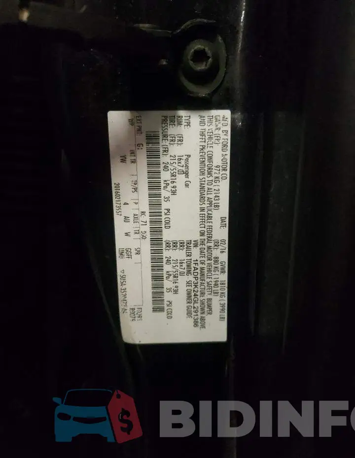1FADP3K24GL291386 Photo# 12