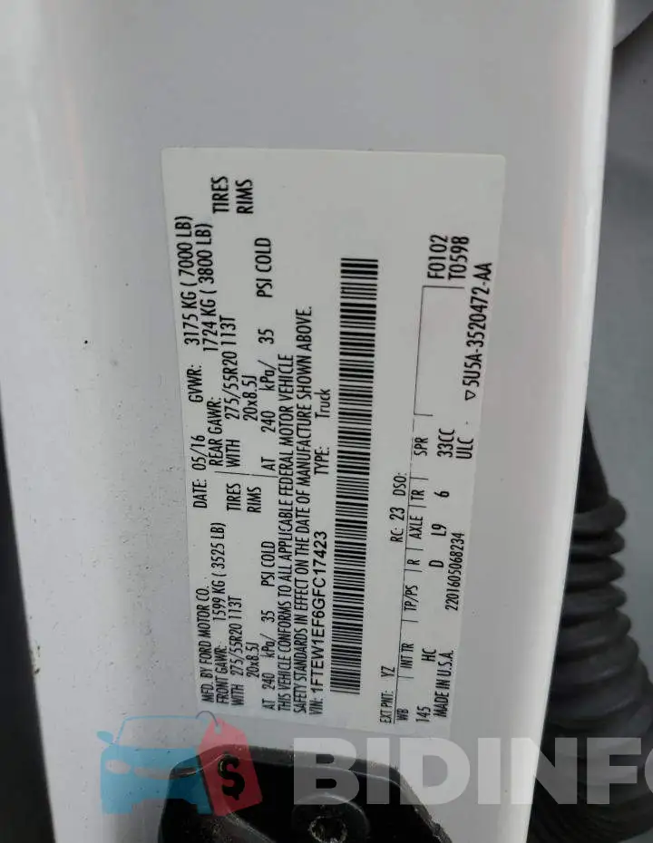 1FTEW1EF6GFC17423 Photo# 12