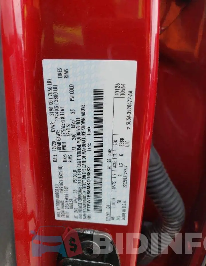 1FTFW1E86MKD16882 Photo# 13