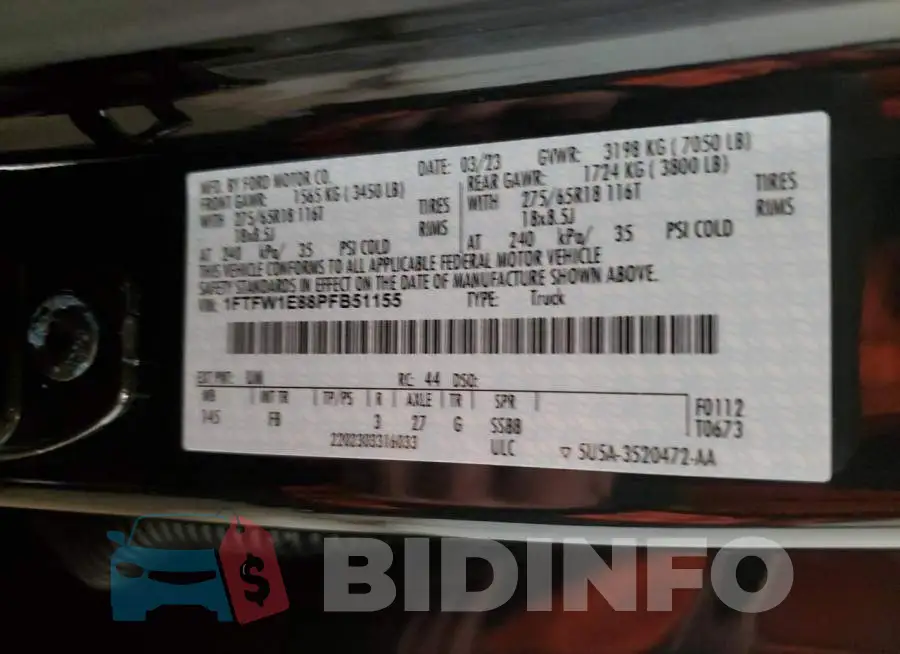 1FTFW1E88PFB51155 Photo# 12