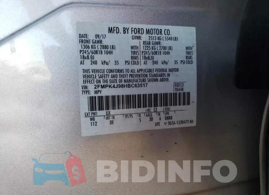 2FMPK4J98HBC63517 Photo# 12
