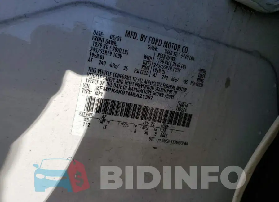 2FMPK4K97MBA21357 Photo# 14