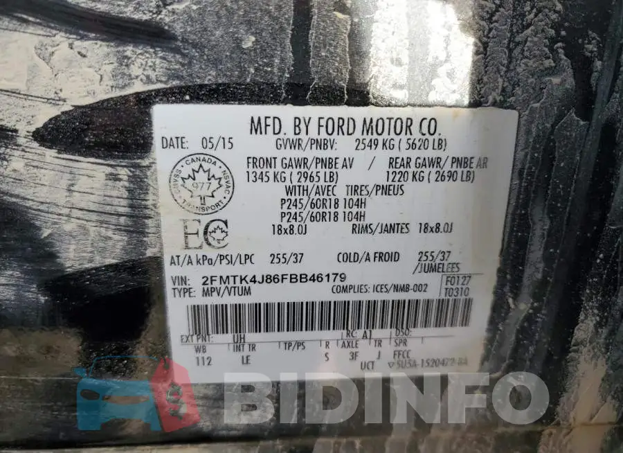2FMTK4J86FBB46179 Photo# 12