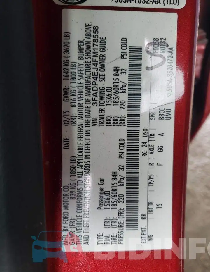 3FADP4EJ4FM178558 Photo# 13