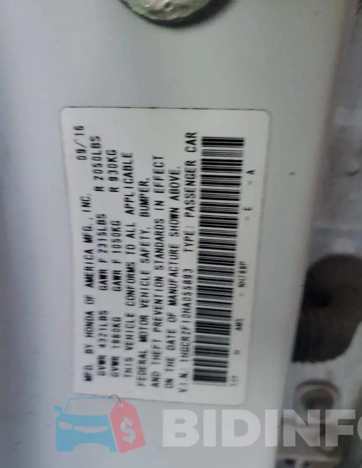 1HGCR2F10HA055893 Photo# 12