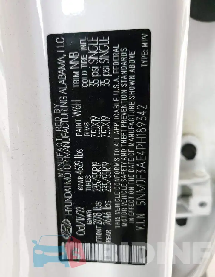 5NMJF3AE4PH189342 Photo# 13
