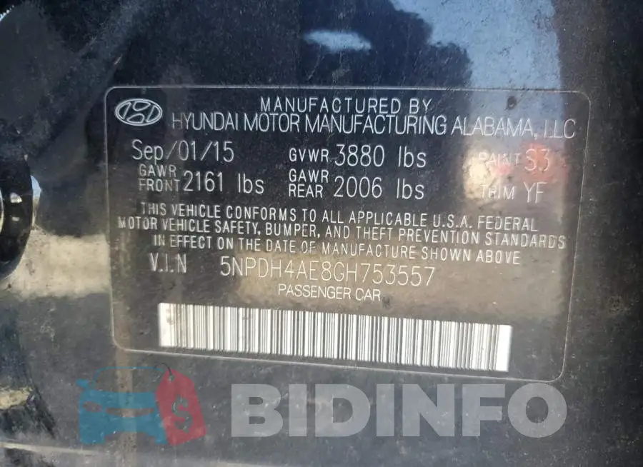5NPDH4AE8GH753557 Photo# 12