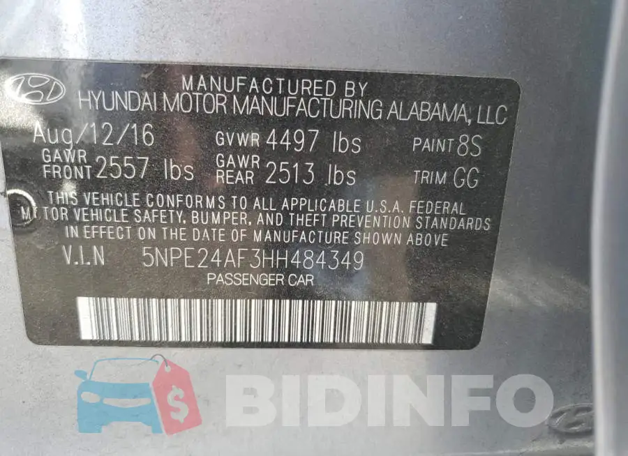 5NPE24AF3HH484349 Photo# 12
