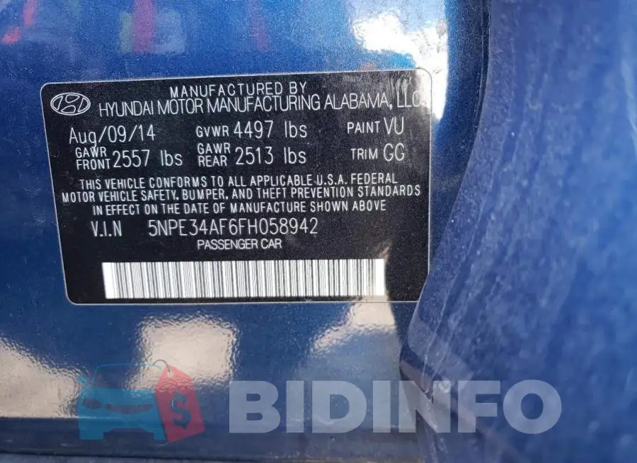 5NPE34AF6FH058942 Photo# 13