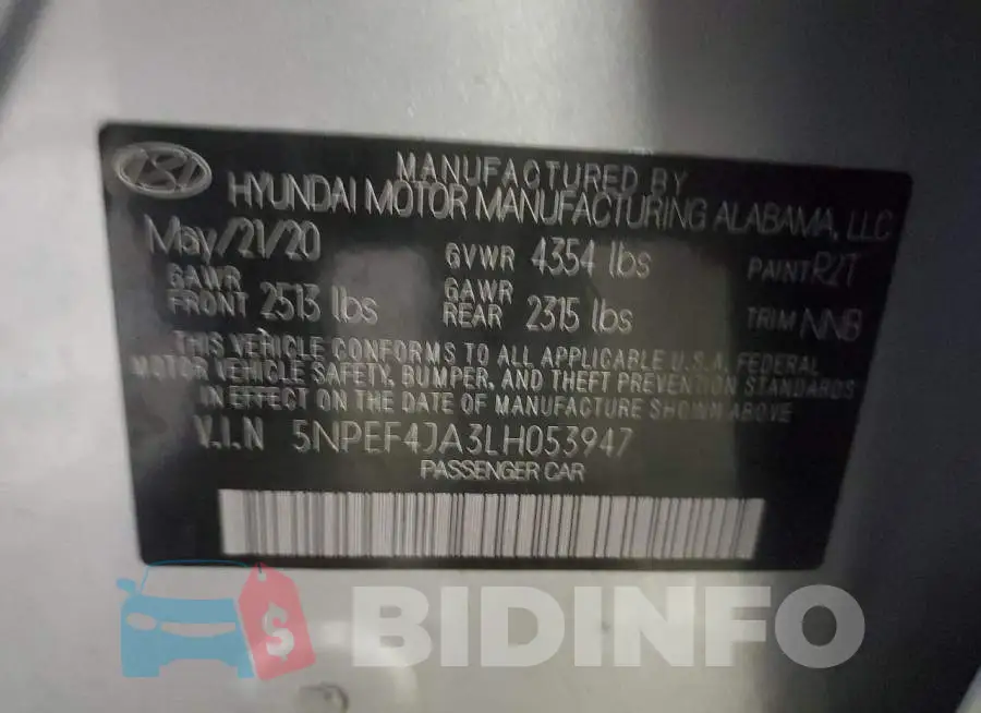 5NPEF4JA3LH053947 Photo# 12