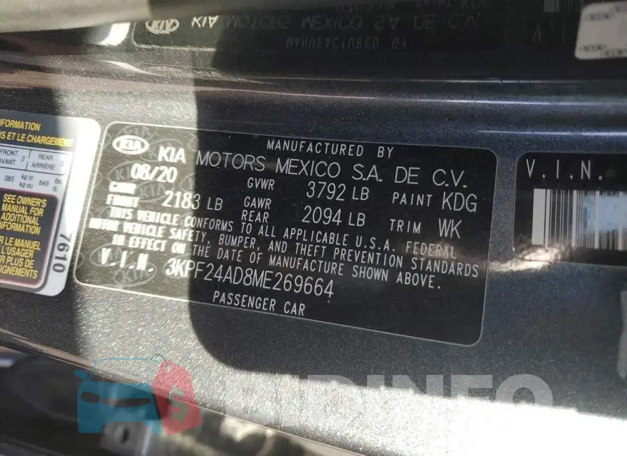 3KPF24AD8ME269664 Photo# 12