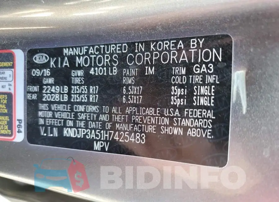 KNDJP3A51H7425483 Photo# 12