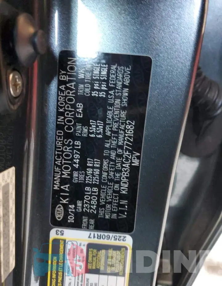 KNDPB3AC2F7721682 Photo# 12