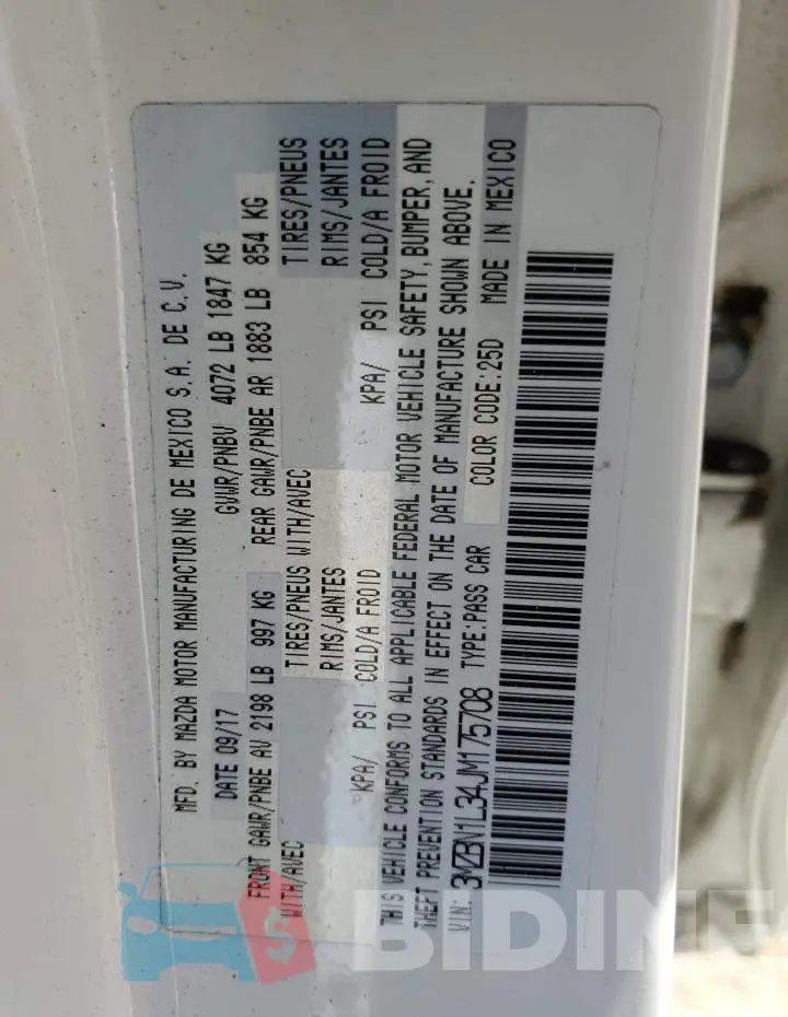 3MZBN1L34JM175708 Photo# 12