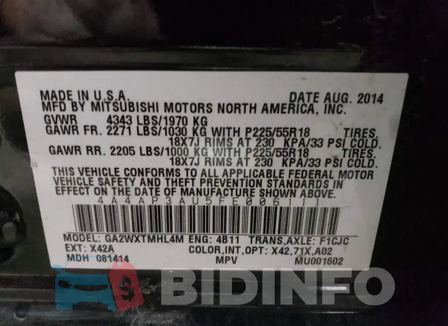 4A4AP3AU5FE006111 Photo# 14