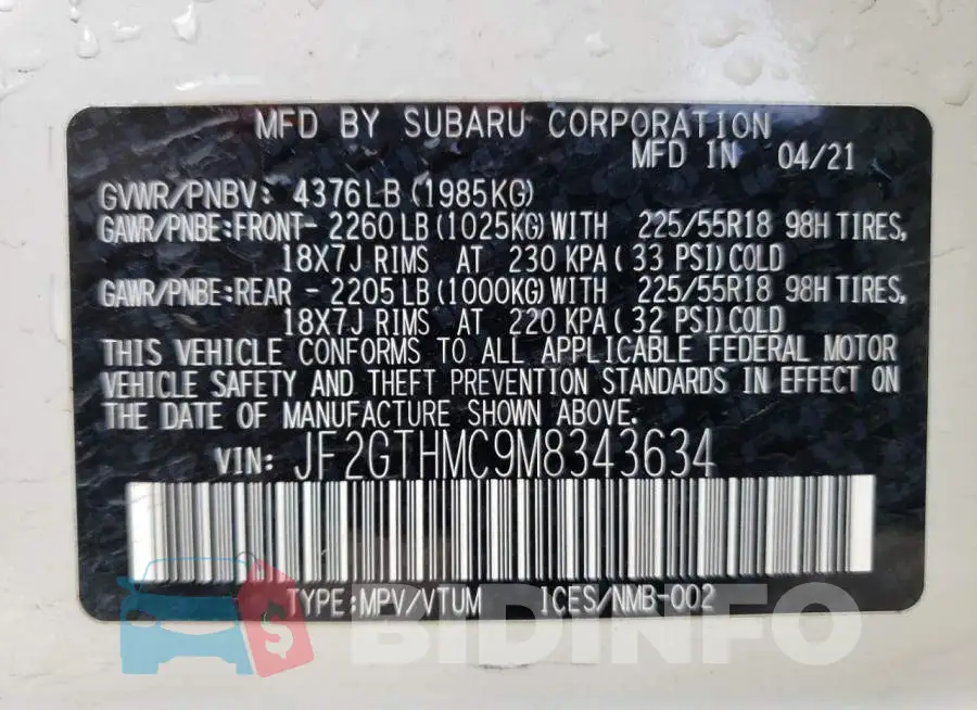 JF2GTHMC9M8343634 Photo# 13