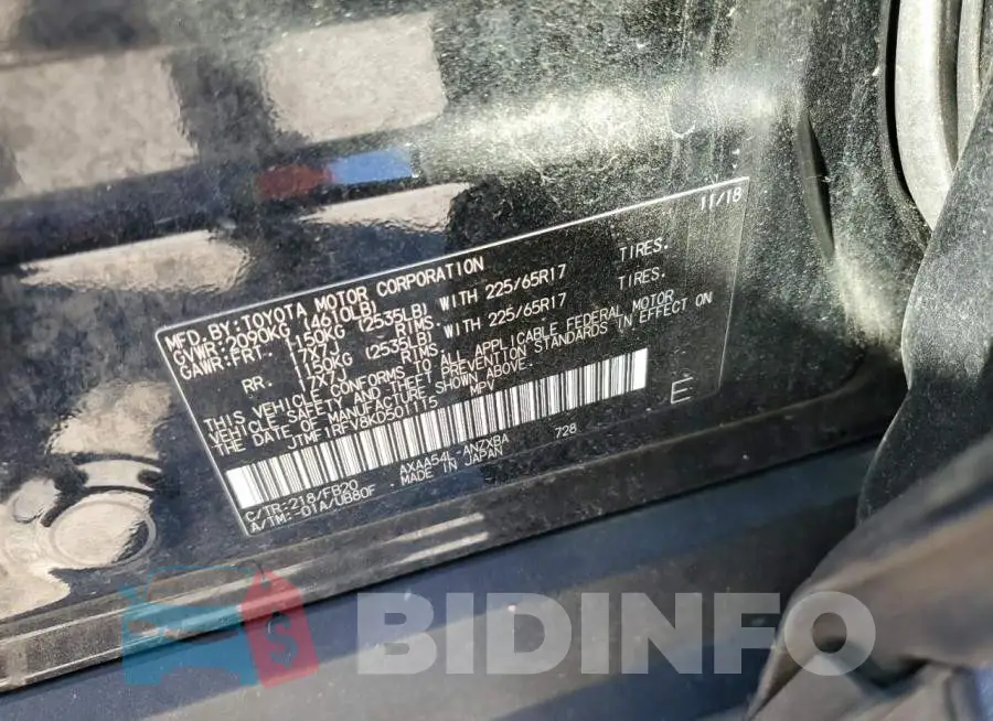 JTMF1RFV8KD501115 Photo# 13