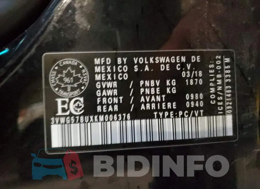 3VWG57BUXKM006376 Photo# 12