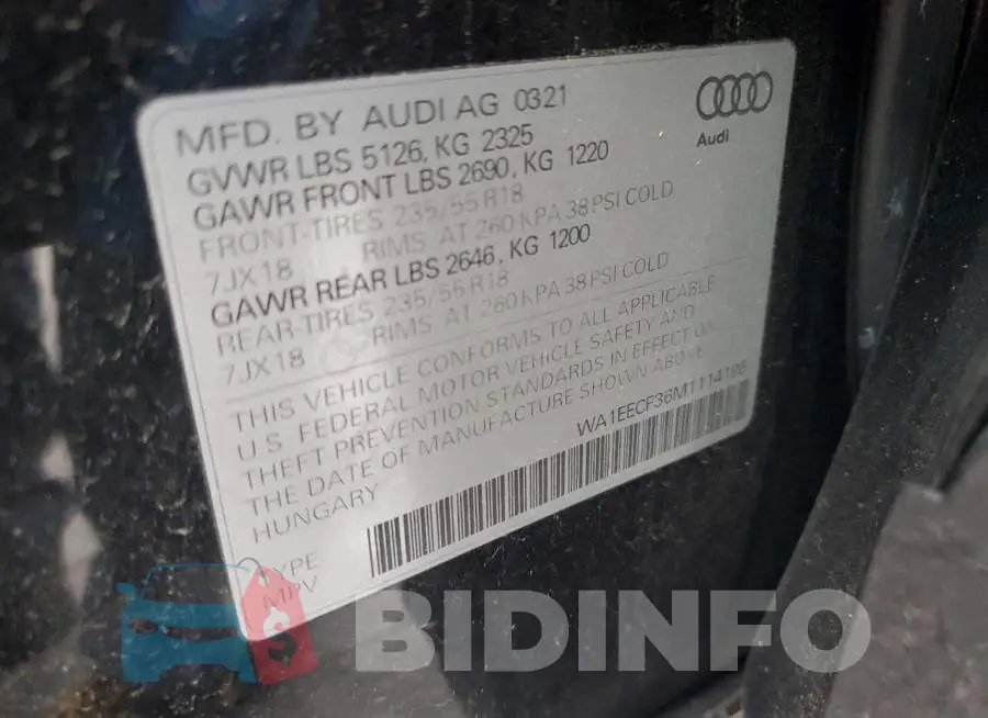 WA1EECF36M1114105 Photo# 12