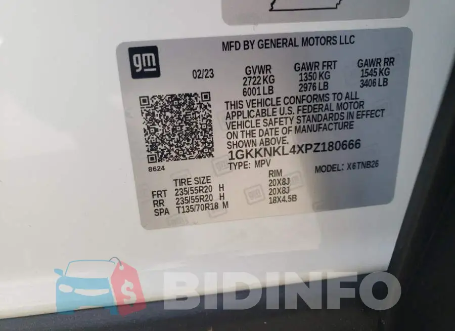 1GKKNKL4XPZ180666 Photo# 13