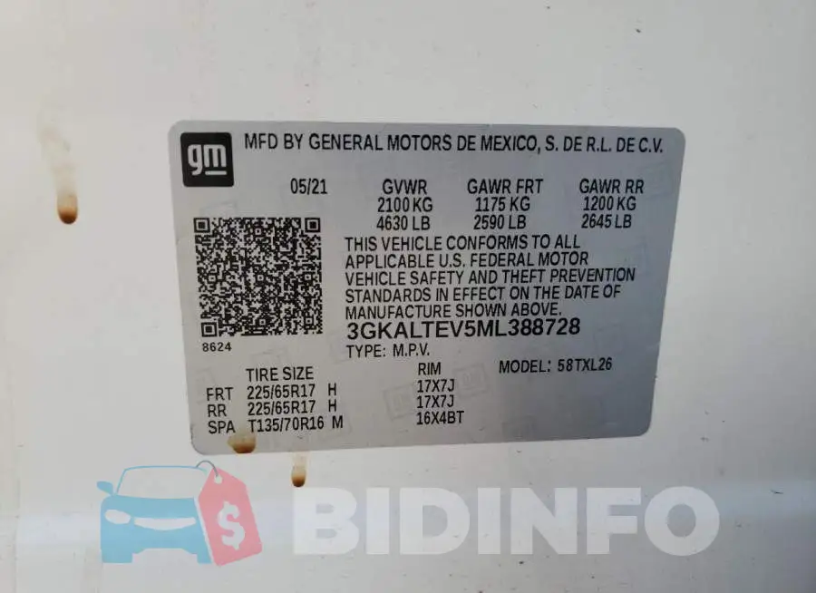 3GKALTEV5ML388728 Photo# 12