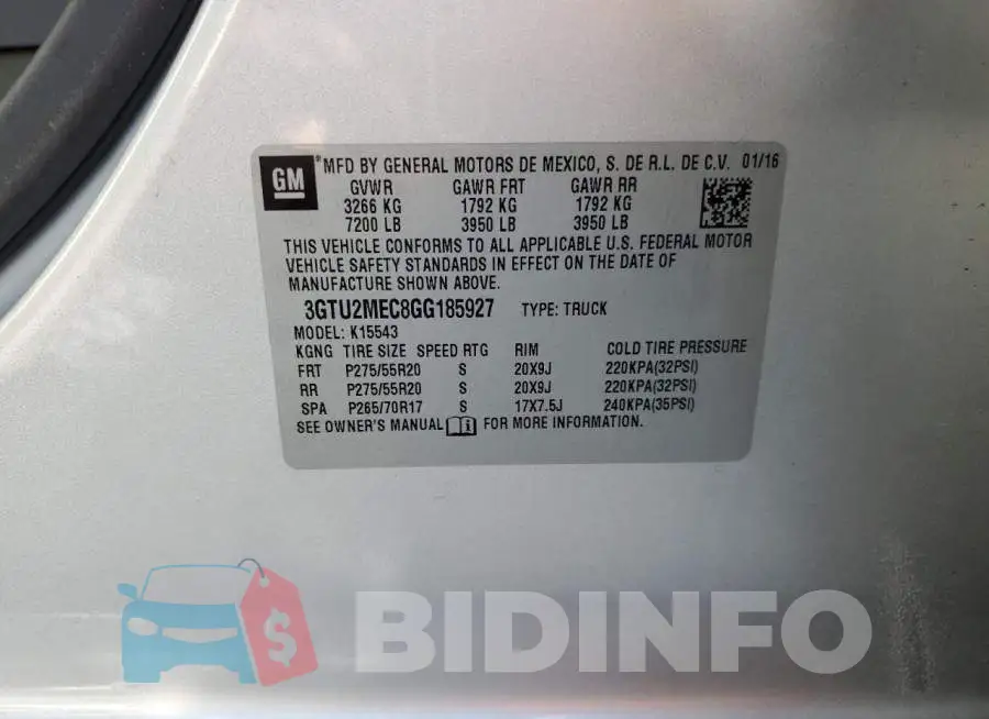 3GTU2MEC8GG185927 Photo# 12
