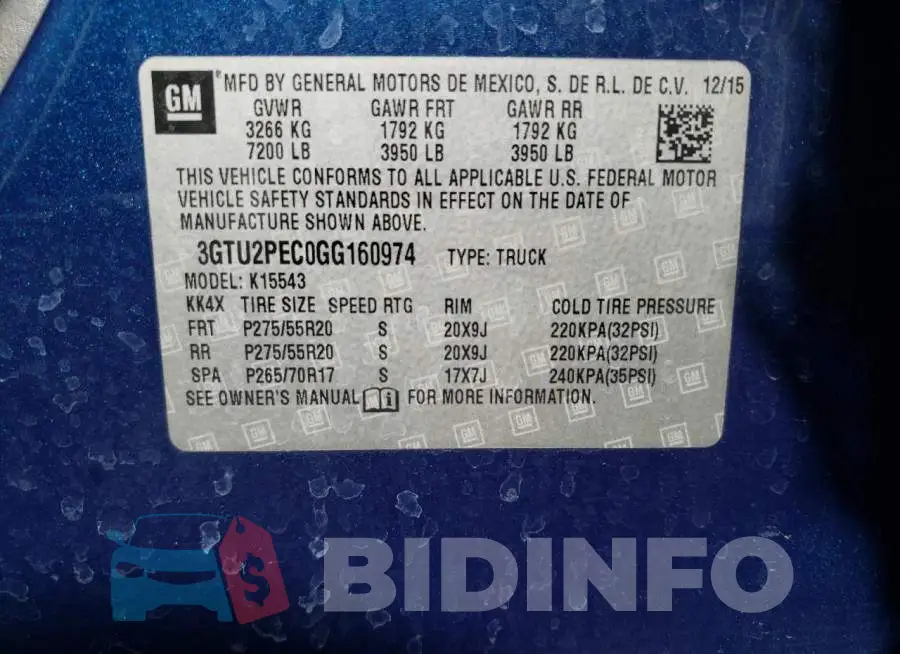3GTU2PEC0GG160974 Photo# 12