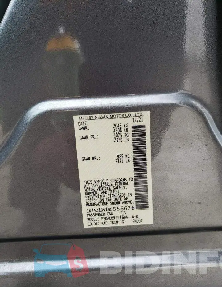1N4AZ1BV1NC556676 Photo# 12