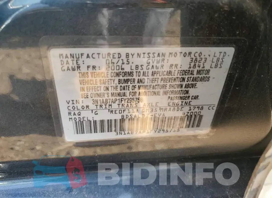 3N1AB7AP1FY295758 Photo# 12