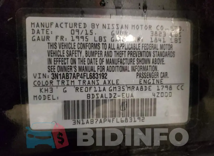 3N1AB7AP4FL683192 Photo# 12