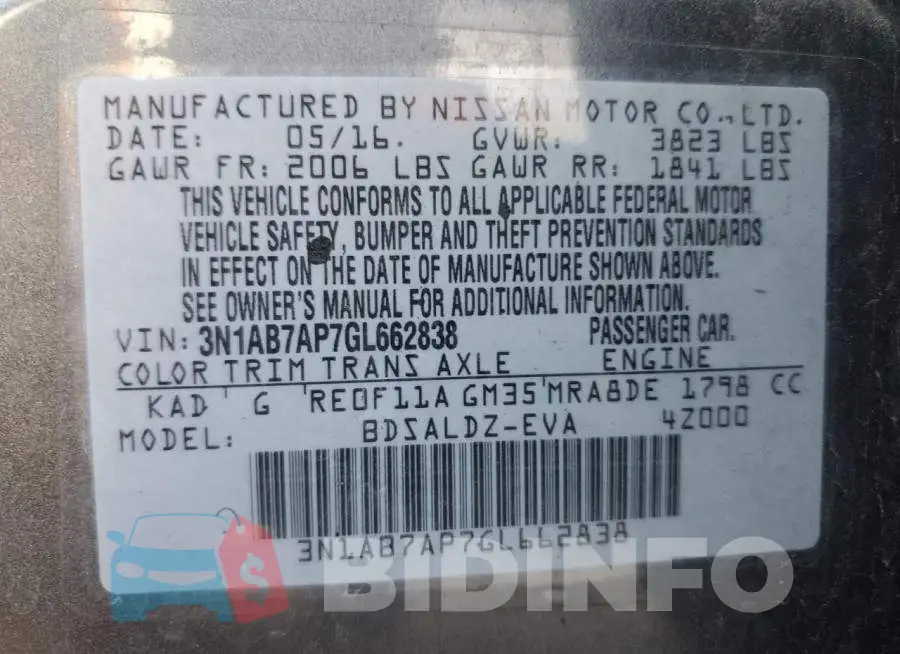3N1AB7AP7GL662838 Photo# 12