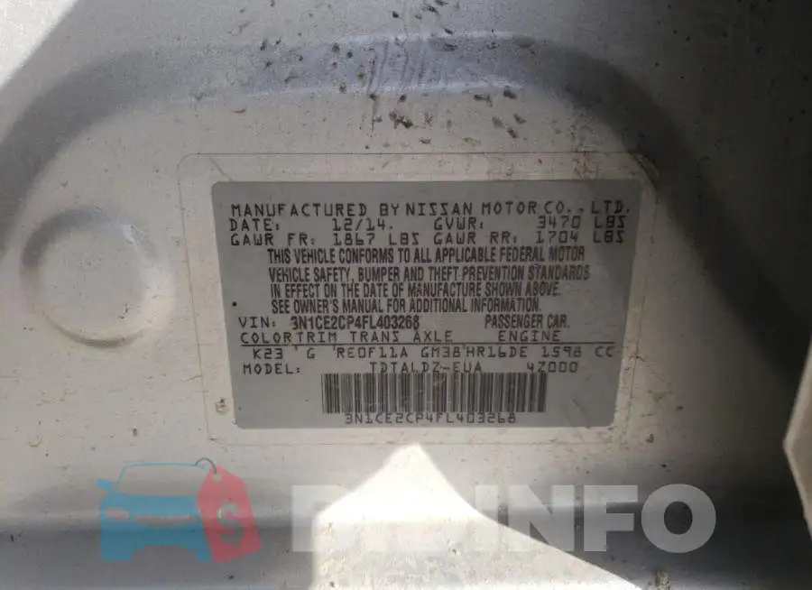 3N1CE2CP4FL403268 Photo# 13