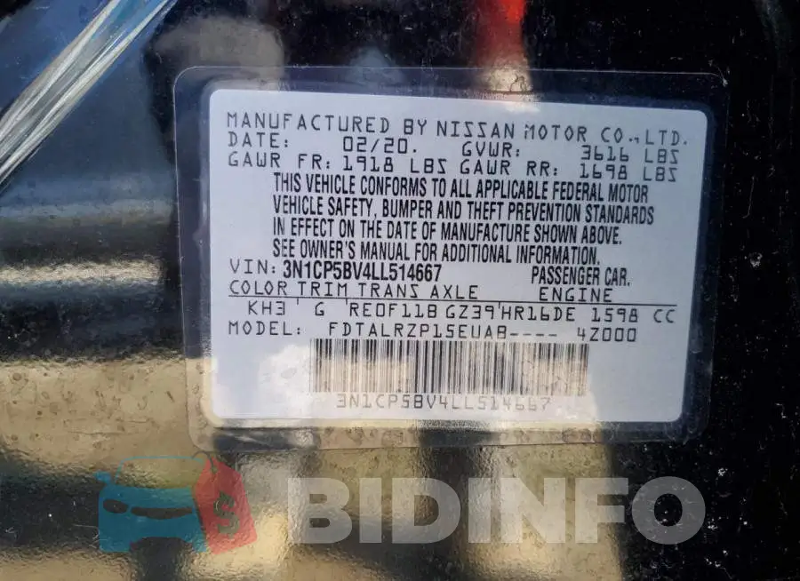 3N1CP5BV4LL514667 Photo# 12