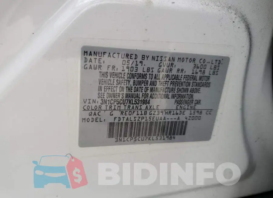 3N1CP5CU7KL531984 Photo# 12