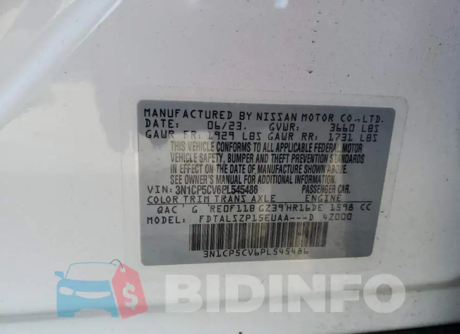 3N1CP5CV6PL545486 Photo# 12