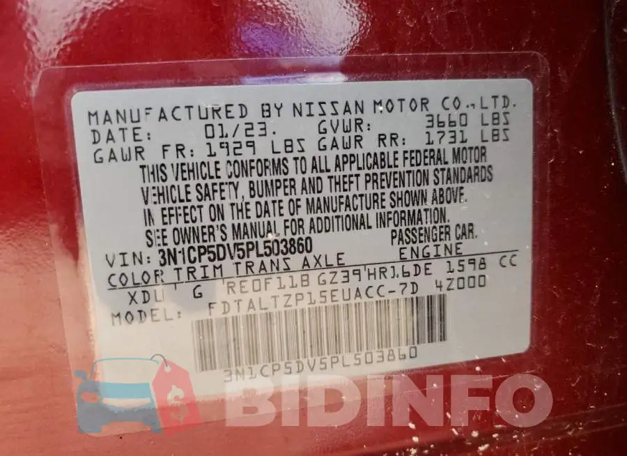 3N1CP5DV5PL503860 Photo# 12