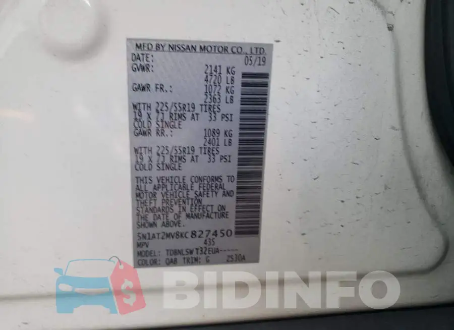 5N1AT2MV8KC827450 Photo# 12