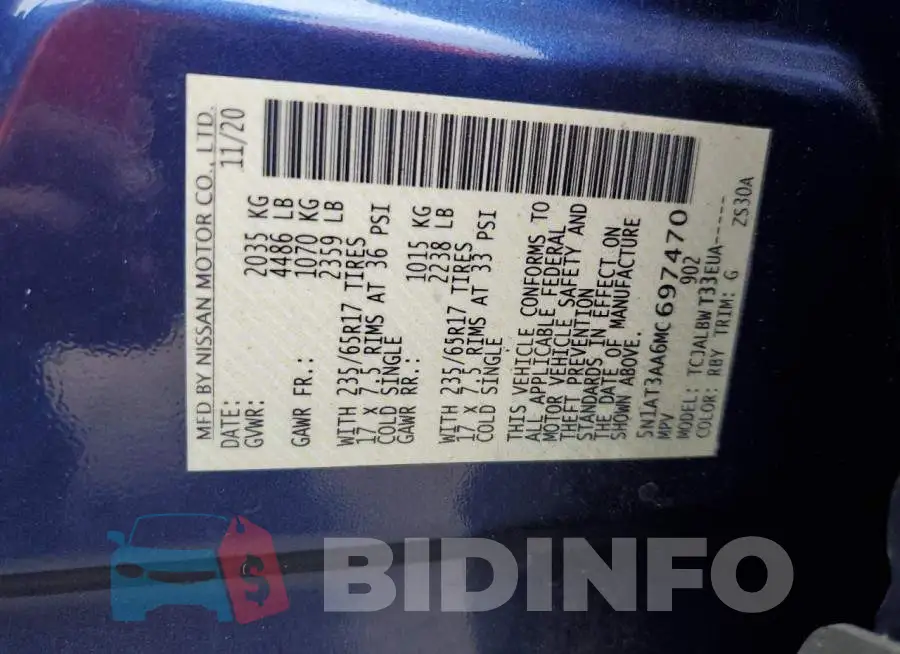 5N1AT3AA6MC697470 Photo# 13