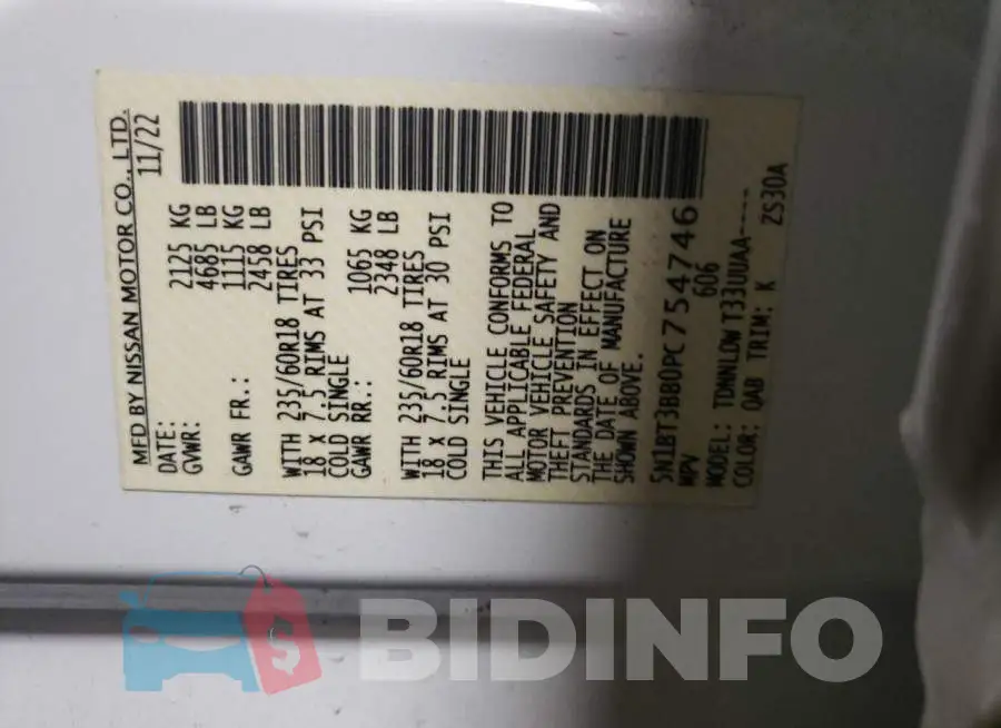5N1BT3BB0PC754746 Photo# 13