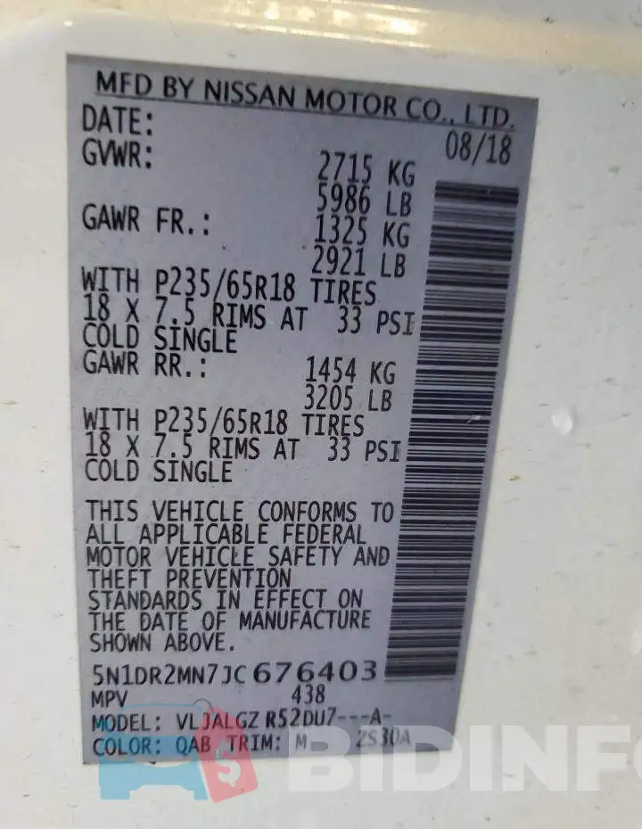 5N1DR2MN7JC676403 Photo# 13