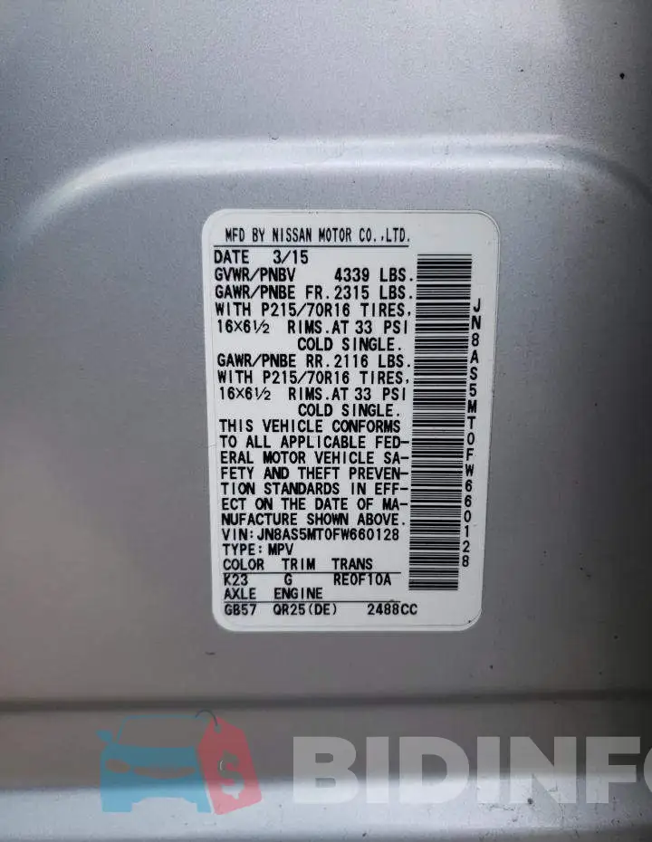 JN8AS5MT0FW660128 Photo# 13
